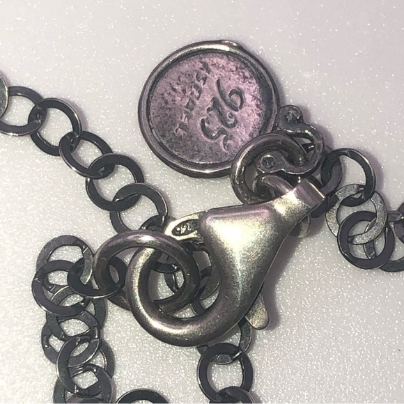 SILPADA Sterling Hammered Circles & Swirl Necklace Retired N1709 19” & 2.5” - Picture 8 of 10